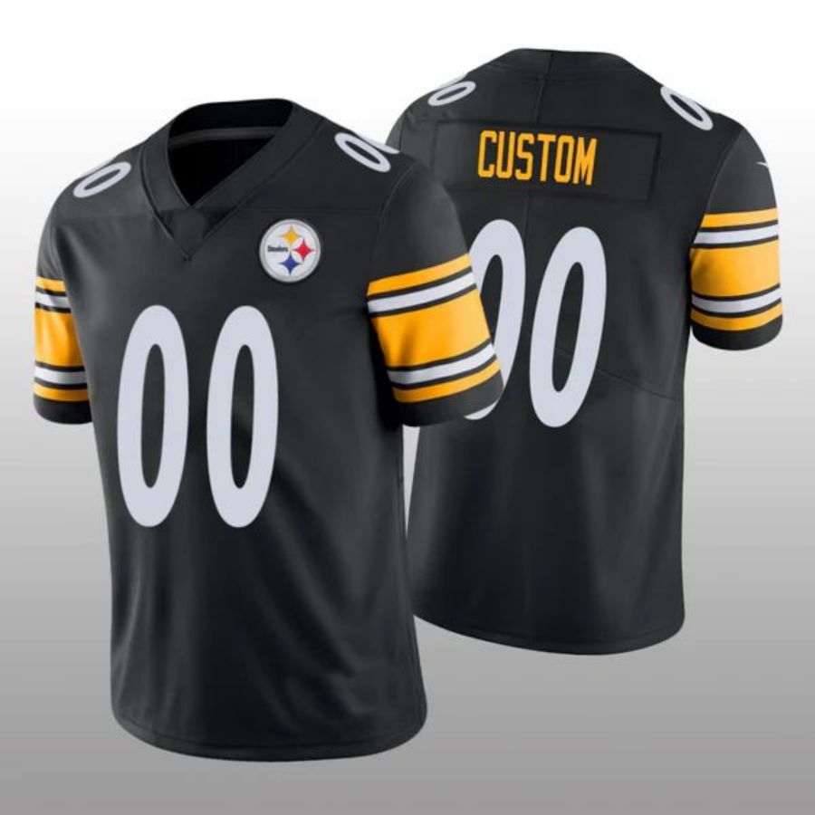 Custom P.Steelers Black Vapor Limited Jersey -American Stitched Jerseys