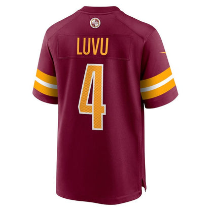 W.Commanders #4 Frankie Luvu Player Burgundy Game Jersey Stitched American Football Jerseys