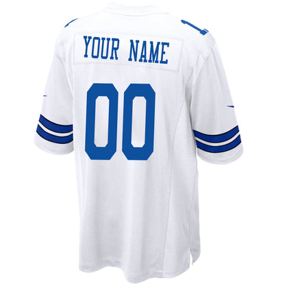 Custom D.Cowboys White Game Jersey -Stitched American Football Jerseys