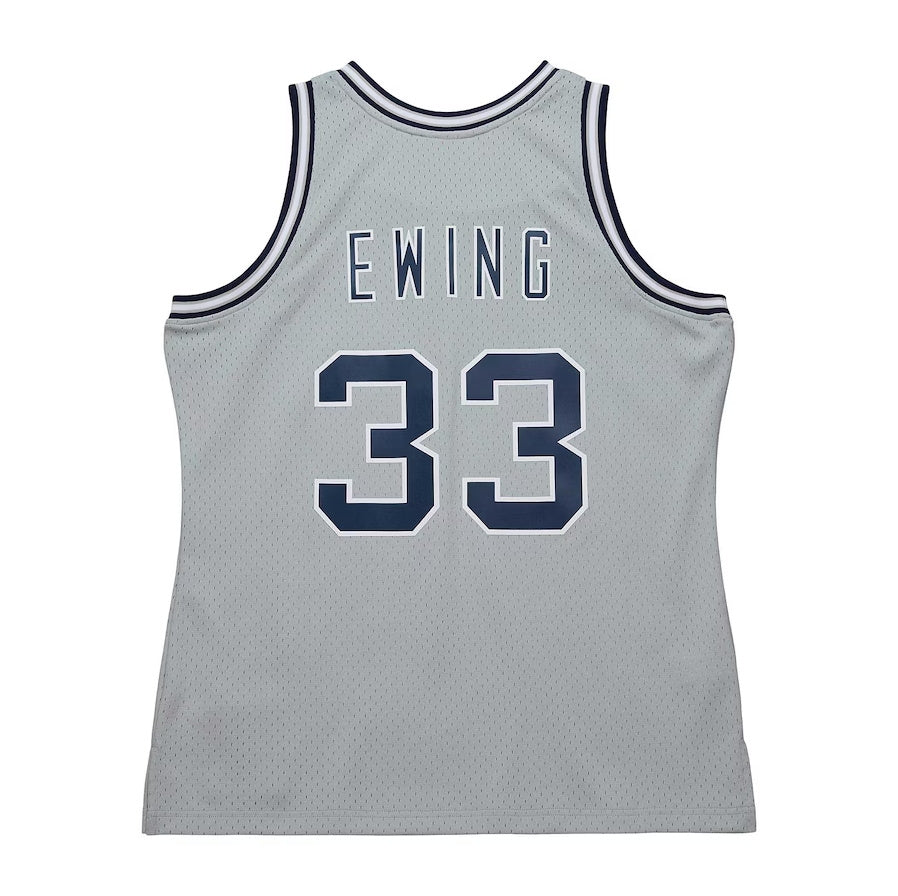 G.Hoyas #33 Patrick Ewing Mitchell & Ness 1983-84 Swingman Player Jersey - Gray Stitched American College Jerseys