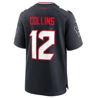 H.Texans #12 Nico Collins Navy Game Jersey Player American Stitched Football Jerseys