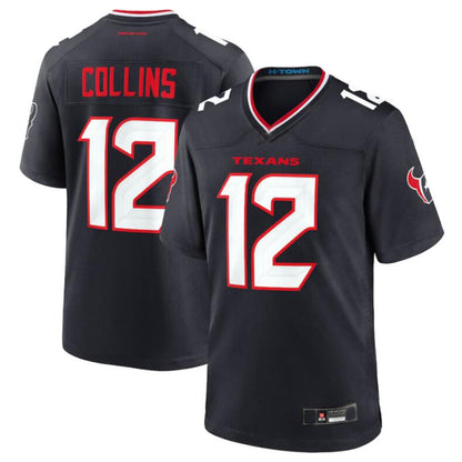 H.Texans #12 Nico Collins Navy Game Jersey Player American Stitched Football Jerseys