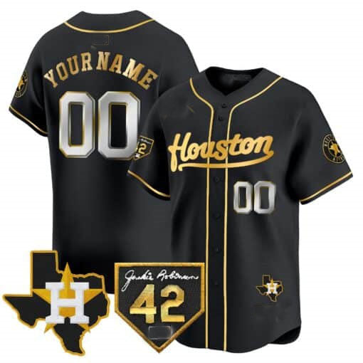 Custom H.Astros Jackie Robinson Patch Vapor Premier Limited – All Stitched Baseball Jersey