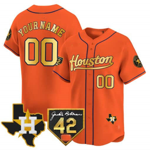 Custom H.Astros Jackie Robinson Patch Vapor Premier Limited – All Stitched Baseball Jersey