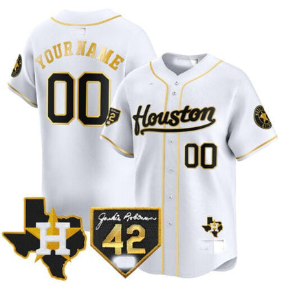 Custom H.Astros Jackie Robinson Patch Vapor Premier Limited – All Stitched Baseball Jersey