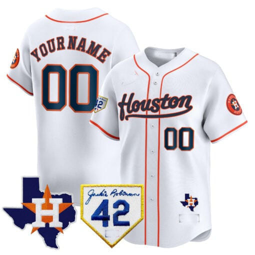 Custom H.Astros Jackie Robinson Patch Vapor Premier Limited – All Stitched Baseball Jersey