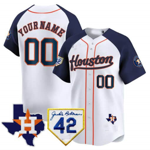 Custom H.Astros Jackie Robinson Patch Vapor Premier Limited – All Stitched Baseball Jersey