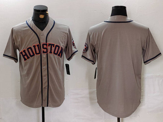 H.Astros Blank Player Grey With Patch Cool Base Stitched Baseball Jerseys