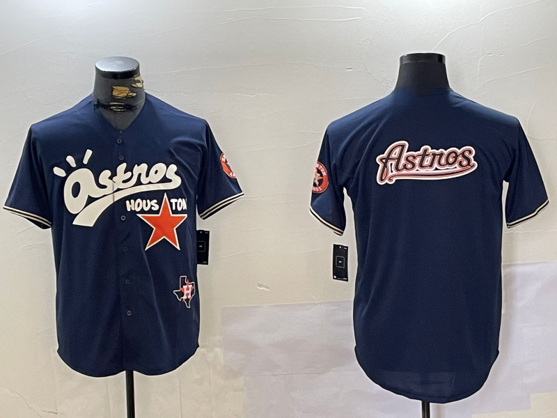 H.Astros Blank Player Navy Cactus Jack Vapor Premier Stitched Baseball Jerseys