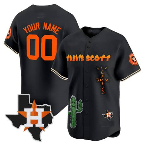 Custom H.Astros Cactus Jack Patch Vapor Premier Limited – All Stitched Baseball Jerseys