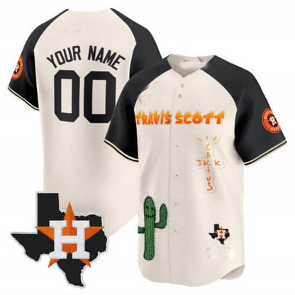 Custom H.Astros Cactus Jack Patch Vapor Premier Limited – All Stitched Baseball Jerseys