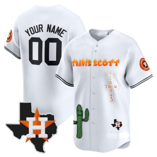 Custom H.Astros Cactus Jack Patch Vapor Premier Limited – All Stitched Baseball Jerseys