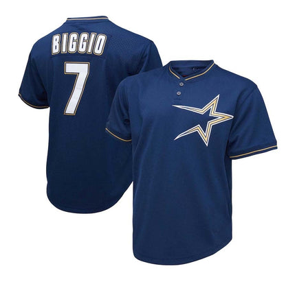 H.Astros #7 Craig Biggio Mitchell & Ness 1991 Cooperstown Collection Mesh Pullover Player Jersey - Navy Baseball Stitched Jerseys