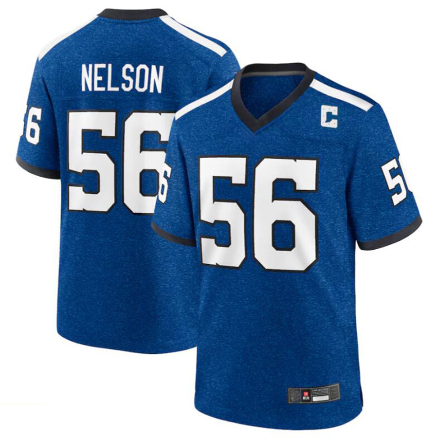 #56 Quenton Nelson Player IN.Colts Royal Alternate Game Football Jerseys