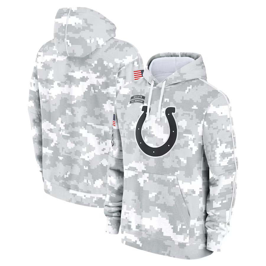 IN.Colts Salute To Service Club Pullover Hoodie Player Game Jersey Stitched American Football Jerseys