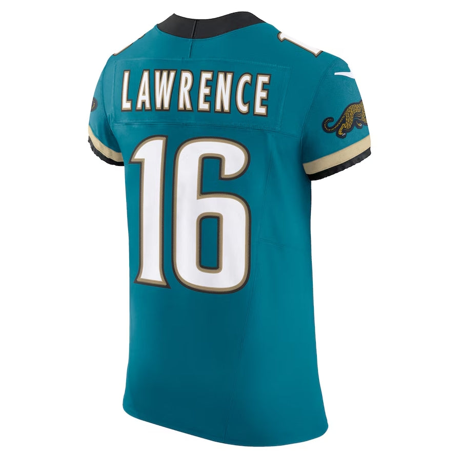 J.Jaguars #16 Trevor Lawrence Prowler Throwback Vapor F.U.S.E. Elite Player Jersey - Teal Football Jerseys