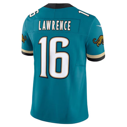 J.Jaguars #16 Trevor Lawrence Player Prowler Throwback Vapor F.U.S.E. Limited Jersey - Teal Football Jerseys