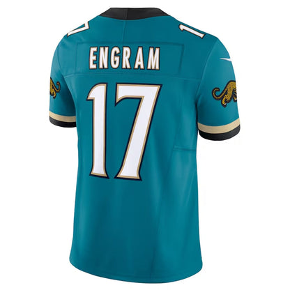 J.Jaguars #17 Evan Engram Prowler Throwback Vapor F.U.S.E. Limited Jersey - Teal Player Football Jerseys