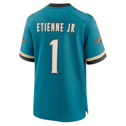 J.Jaguars #1 Travis Etienne Jr Prowler Throwback Player Game Jersey - Teal Football Jerseys