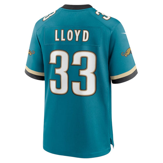 #33 Devin Lloyd Player J.Jaguars Teal Throwback Game Football Jerseys