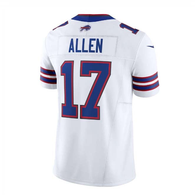 B.Bills #17 Josh Allen White Vapor F.U.S.E. Limited Player Jersey – Home American Football Jerseys