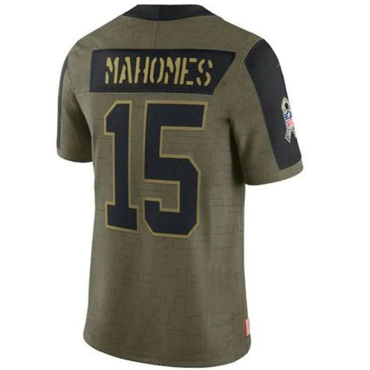 KC.Chiefs #15 Patrick Mahomes Player Olive Salute To Service Limited Football Jerseys