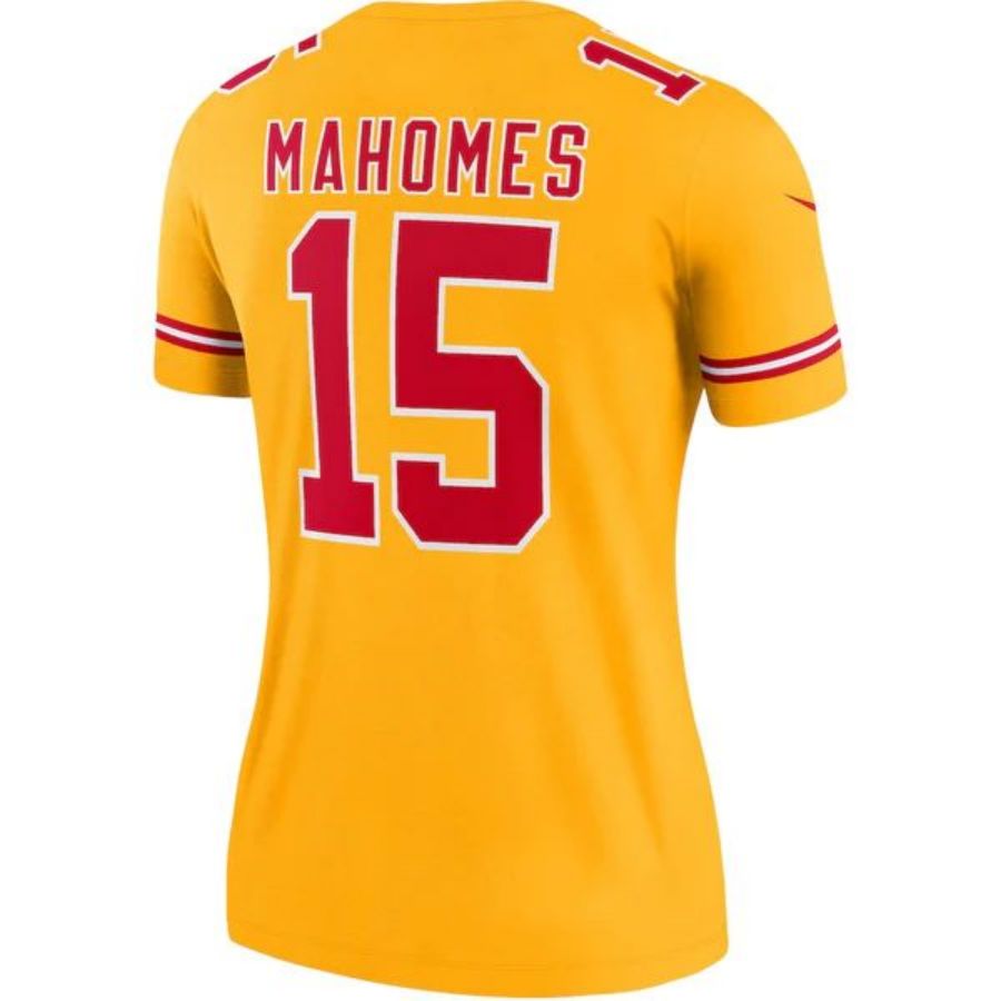 KC.Chiefs #15 Patrick Mahomes Player Gold Inverted Legend Football Jerseys