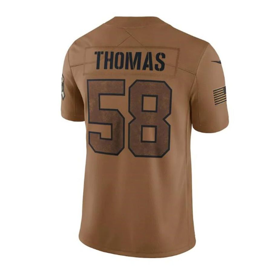 #58 Derrick Thomas Player KC.Chiefs Brown Salute To Service Football Jerseys