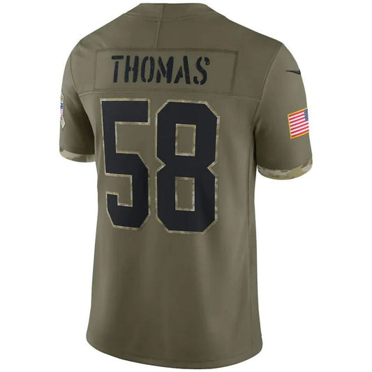 KC.Chiefs #58 Derrick Thomas Player Olive Salute To Service Football Jerseys