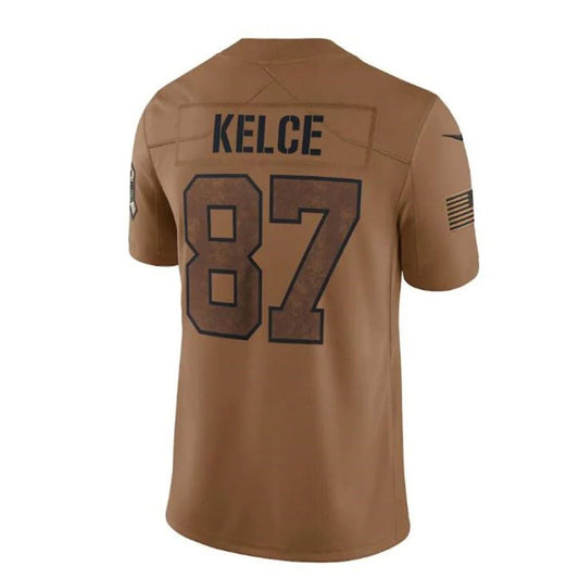 KC.Chiefs #87 Travis Kelce Player Brown Salute To Service Limited Football Jerseys