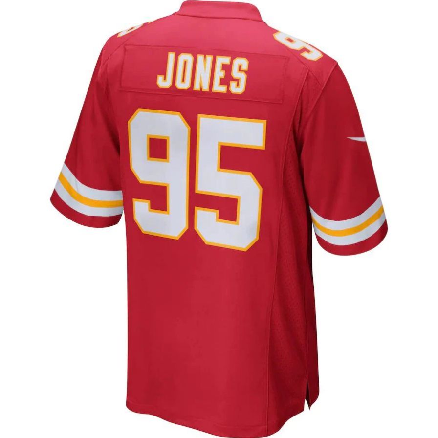 #95 Chris Jones Player KC.Chiefs Red Game Football Jerseys