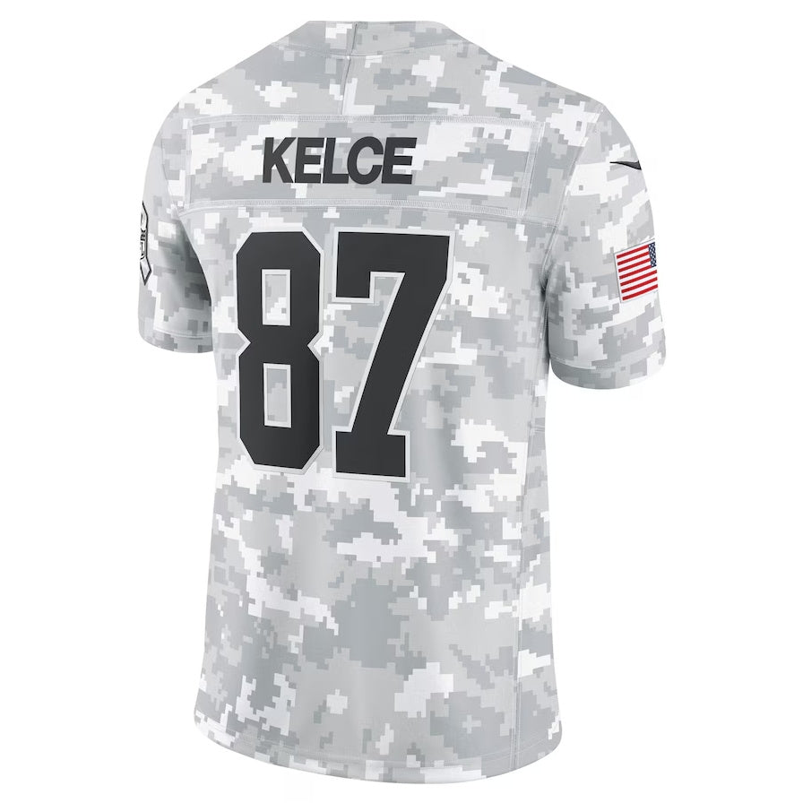 KC.Chiefs #87 Travis Kelce Player Arctic Camo Salute to Service Limited Stitched American Football Jerseys