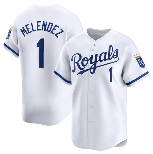 KC.Royals #1 MJ Melendez Player White Limited Stitched Baseball Jerseys