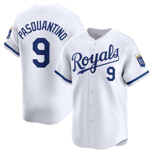 KC.Royals #9 Vinnie Pasquantino Player White Limited Stitched Baseball Jerseys