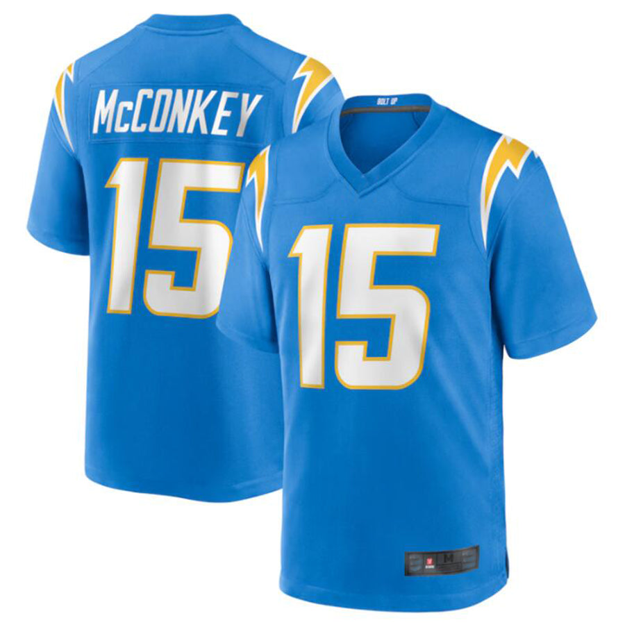 #15 Ladd McConkey Player LA.Chargers Game Football Jerseys - Powder Blue