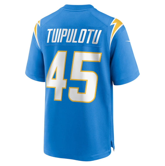 LA.Chargers #45 Tuli Tuipulotu Player Powder Blue Game Stitched American Football Jerseys