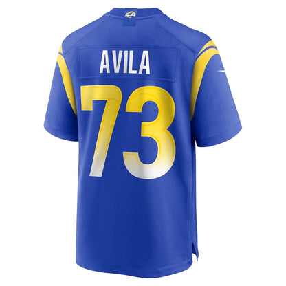 LA.Rams #73 Steve Avila Player Royal Game Stitched American Football Jerseys