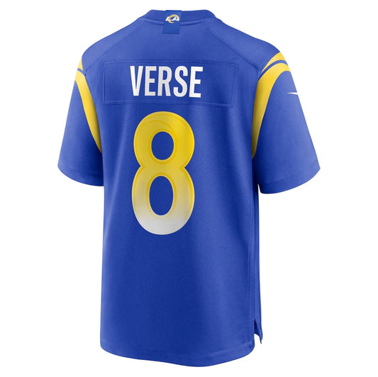 LA.Rams #8 Jared Verse Royal Player Game Stitched American Football Jerseys