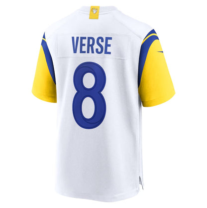 LA.Rams #8 Jared Verse Player White Game Stitched American Football Jerseys