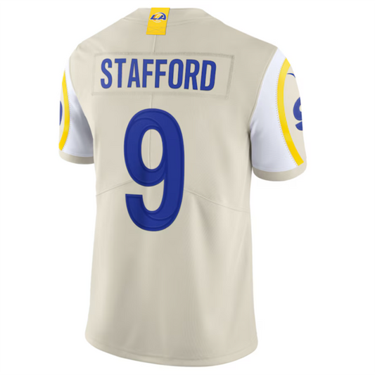 #9 Matthew Stafford Player LA.Rams Bone Vapor Limited American Stitched Football Jerseys