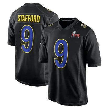 #9 Matthew Stafford Player LA.Rams Black Fashion Football Jerseys