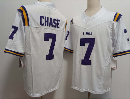 L.Tigers #7 JaMarr Chase Player White Game Jersey Stitched American College Jerseys