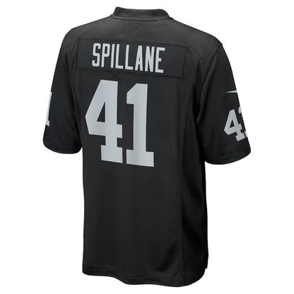 LV.Raiders #41 Robert Spillane Black Game Player Stitched American Football Jerseys