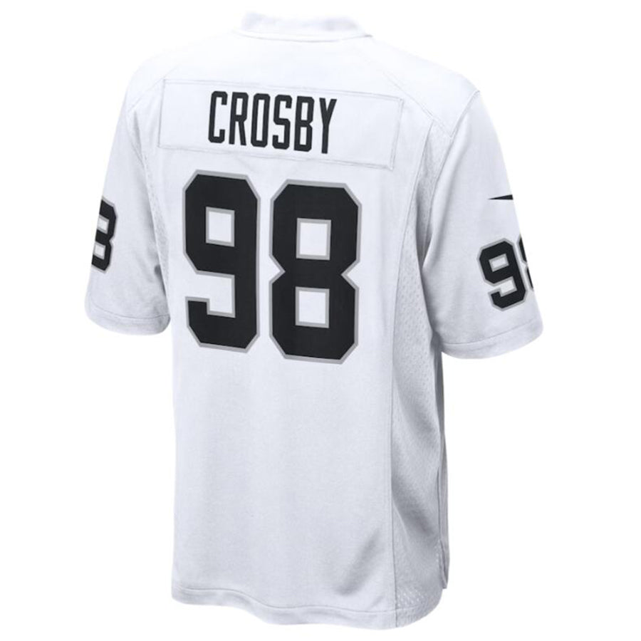 #98 Maxx Crosby Player LV.Raiders White Game Football Jerseys