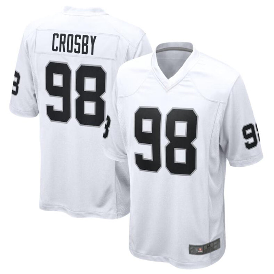 #98 Maxx Crosby Player LV.Raiders White Game Football Jerseys