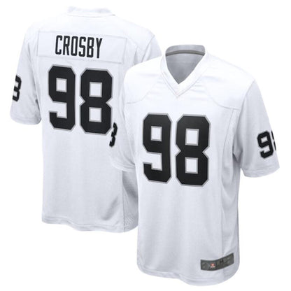 #98 Maxx Crosby Player LV.Raiders White Game Football Jerseys