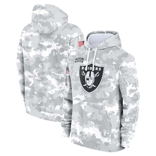 LV.Raiders Salute To Service Club Pullover Hoodie -Stitched American Football Jerseys Player Jersey