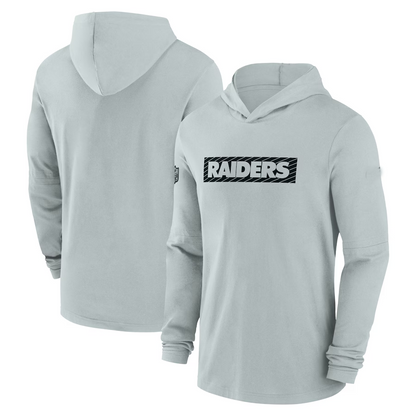 LV.Raiders Salute To Service Club Pullover Hoodie Gray Player Jersey Stitched American Football Jerseys