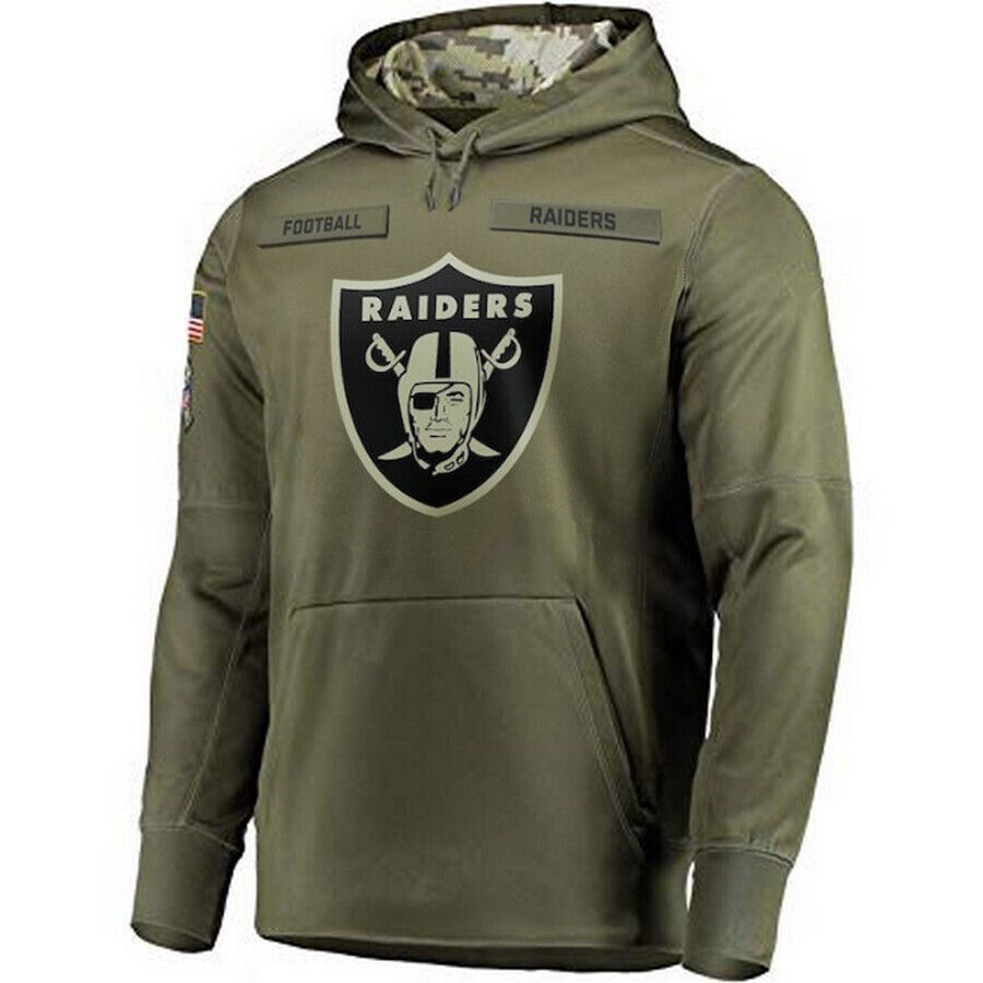 LV.Raiders Salute To Service Club Pullover Hoodie Player Jerseys -Stitched American Football Jerseys