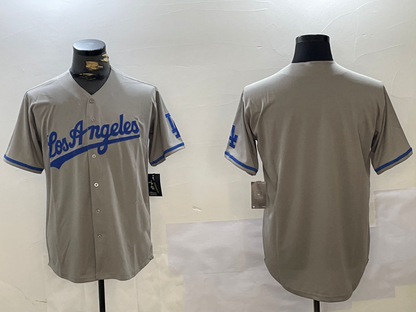 LA.Dodgers Blank Player Grey With los Cool Base Stitched Baseball Jerseys